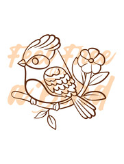 little bird vector with text feel free as a bird in transparent background