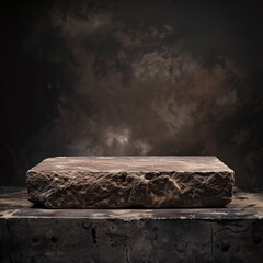 Product rock podium stage for mockup presentation on a dark background