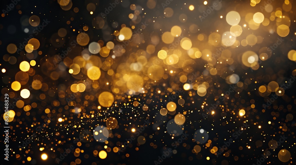 Poster dark blue abstract background with sparkling glitter bokeh and lights. trendy decoration bokeh glitt