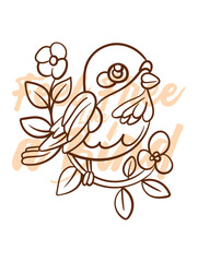 little bird vector with text feel free as a bird in transparent background