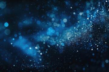 Naklejka premium abstract background featuring ethereal blue particles floating in a dark space creating a dreamy bokeh effect with soft focus and a sense of depth evoking a magical or technological atmosphere