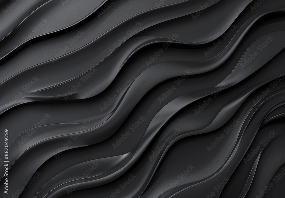 Poster flowing lines on black background with minimal geometric curves. abstract papercut decoration depict