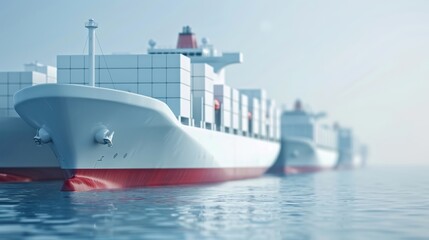 Obraz premium A large white ship is in the water with a red stripe