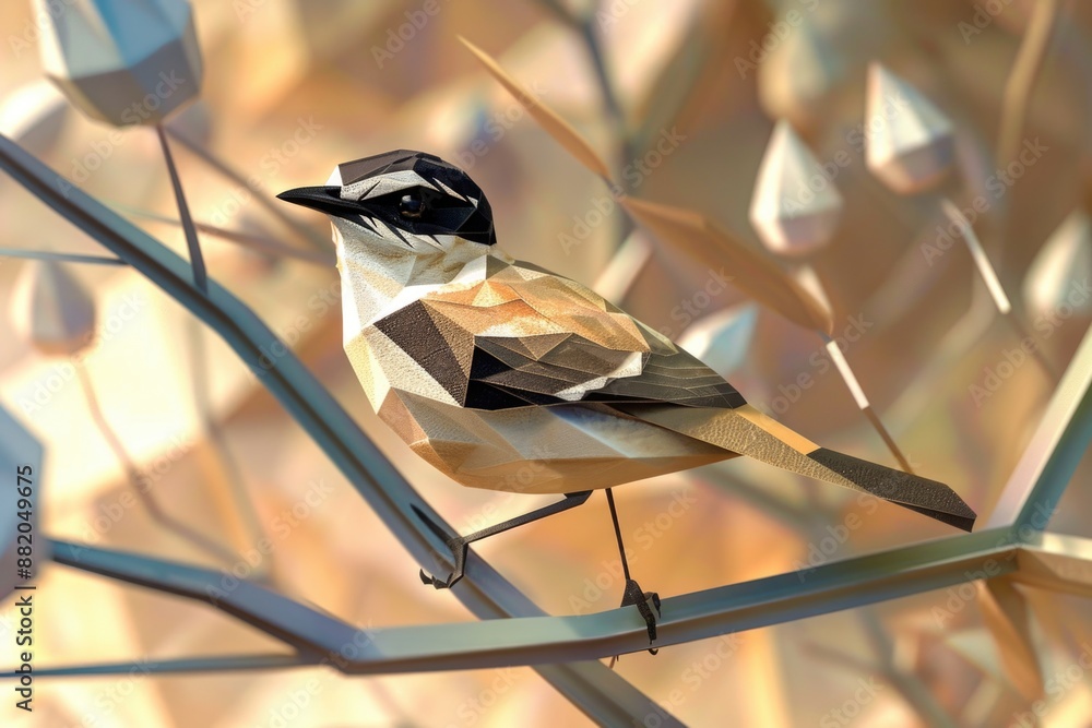 Poster a bird sits comfortably on a branch of a tree, surrounded by leaves and possibly other foliage