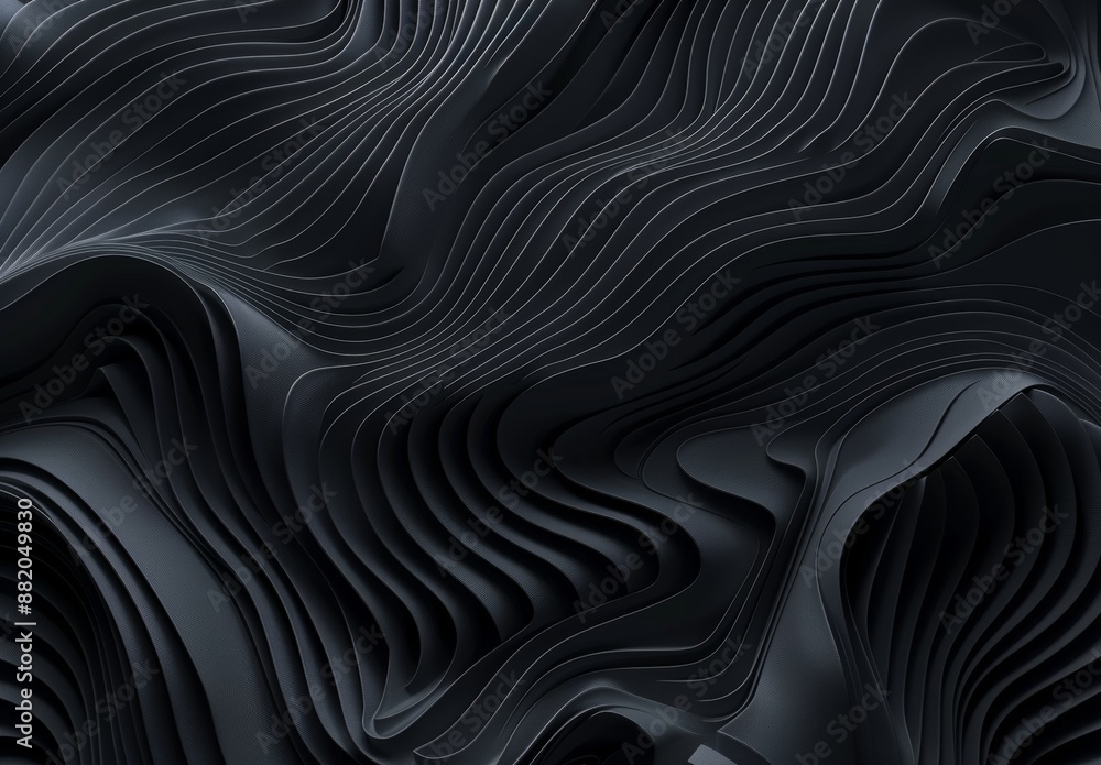 Poster elegant black background with flowing lines. dynamic geometric curves on a wavy background. abstract