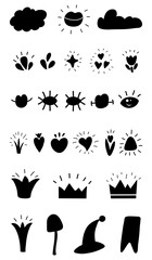 Halloween vector doodle icons illustration.