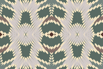 Ikat ethnic seamless pattern design. Abstract geometric Aztec fabric carpet mandala ornaments textile decorations wallpaper. Tribal boho native.