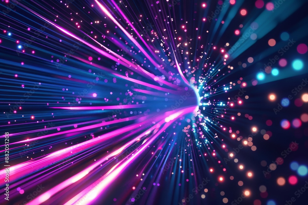 Poster abstract background with data connection speed lines and generative stock