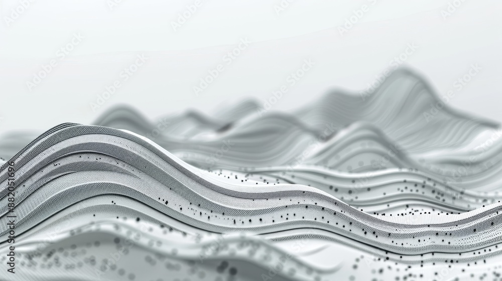 Poster particles 3d. abstract 3d glowing digital particles background. data technology illustration. big da
