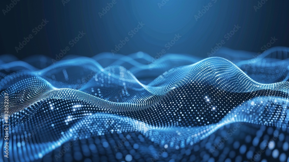 Poster data wave circle connecting digital clouds rotating social future technology abstract background. bu