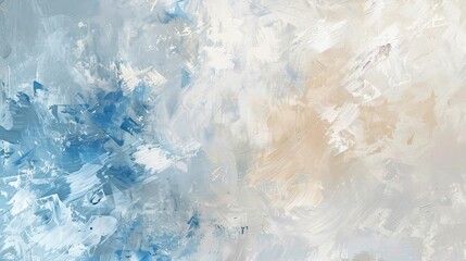Fototapeta premium Stock image of an abstract blue and gold background with visible paint and pallet knife strokes.