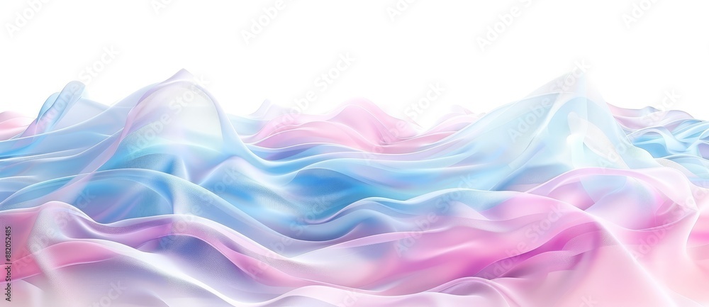 Wall mural An abstract wave-shaped glass illustration of 3D rendering.