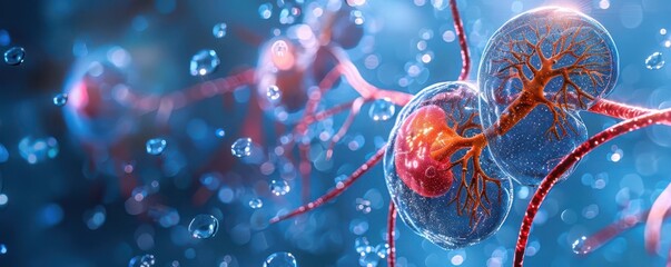 Closeup of kidneys and bladder, detailed anatomy, medical illustration, urinary tract, realistic depiction, isolated background