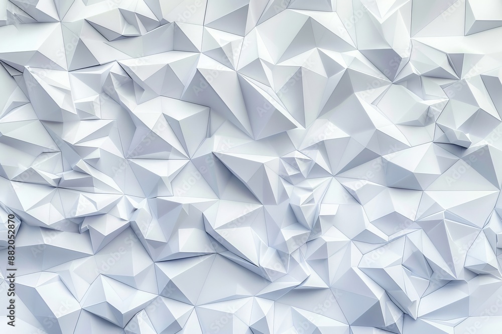 Poster polygons on a white background make up an abstract background.
