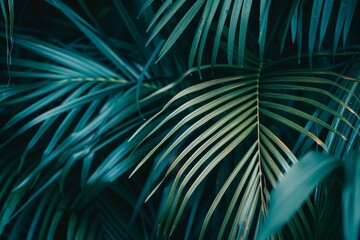 Obraz premium Nature background, tropical leaf texture, abstract green leaf