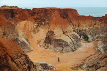 mulher nas falésias de morro branco, ceará 