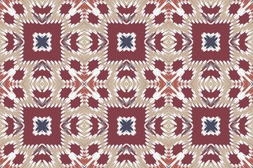 Ikat ethnic Indian seamless pattern. Design for background, wallpaper, vector illustration, fabric &middot; Ikat ethnic seamless pattern design. Aztec fabric carpet