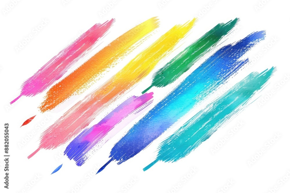 Poster A selection of colored pencils arranged on a white surface, ideal for use as an illustration or design element