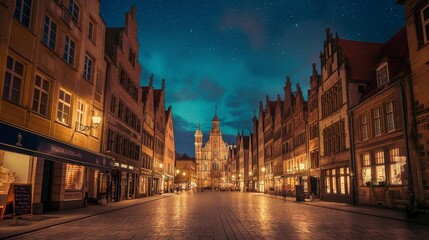 Fototapeta premium AI generator image of Munster, Germany at the night times