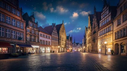Obraz premium AI generator image of Munster, Germany at the night times