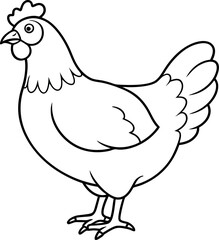 hen silhouette illustration Design on a white background