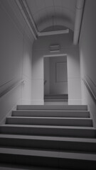 Fototapeta premium Underground stairwells exit scene premium photo 3d render 