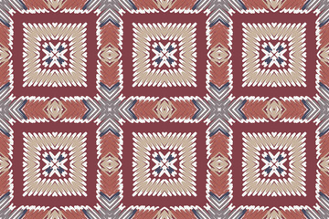 Ikat ethnic Indian seamless pattern. Design for background, wallpaper, vector illustration, fabric · Ikat ethnic seamless pattern design. Aztec fabric carpet
