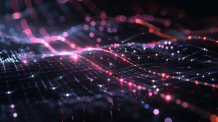 Fototapeta premium Graph made from dots in a 3D render. Finance graph with details. Complex repeatable graphs.