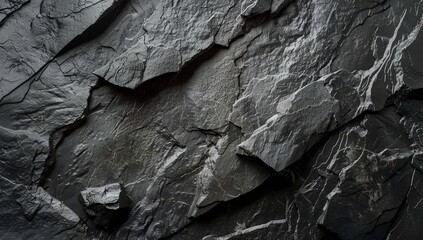 Black abstract background with gradient rock texture. Black stone background with copy space.