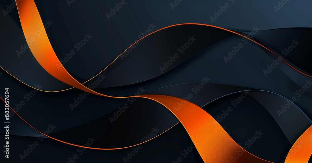 Poster a macro shot of abstract bright wavy lines on a black background. a modern abstract background.