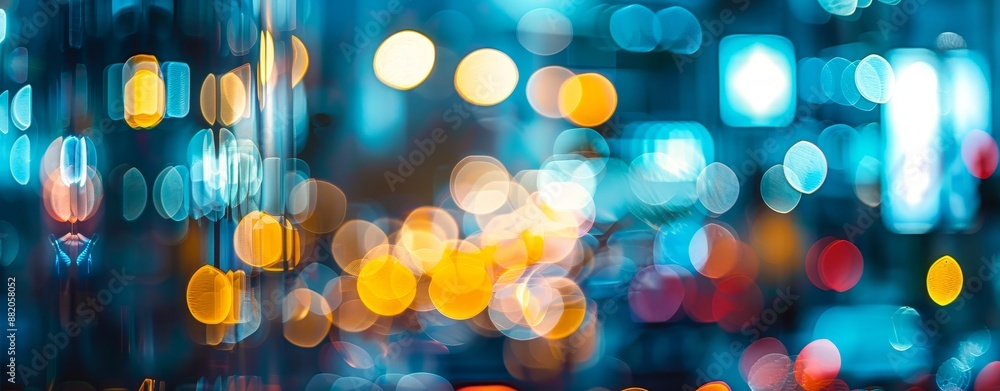Aufkleber abstract background with bokeh of business and finance. double border banners with expo numbers