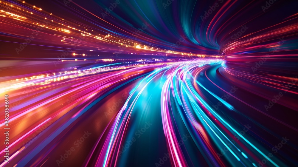 Poster a futuristic technology abstract background with lines for networks, big data, data centers, servers