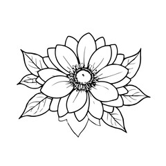 isolated on white background. Flower simple Vector illustration.