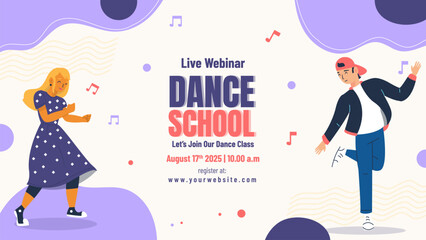 Hand drawn dance school webinar template