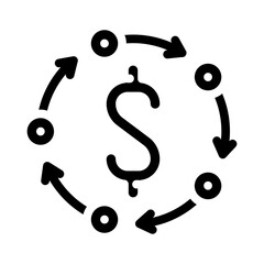 business continuity process glyph icon vector. business continuity process sign. isolated symbol illustration