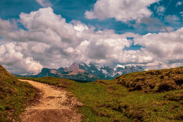 Panoramic view of the Alps in South Tyrol, Italy.
