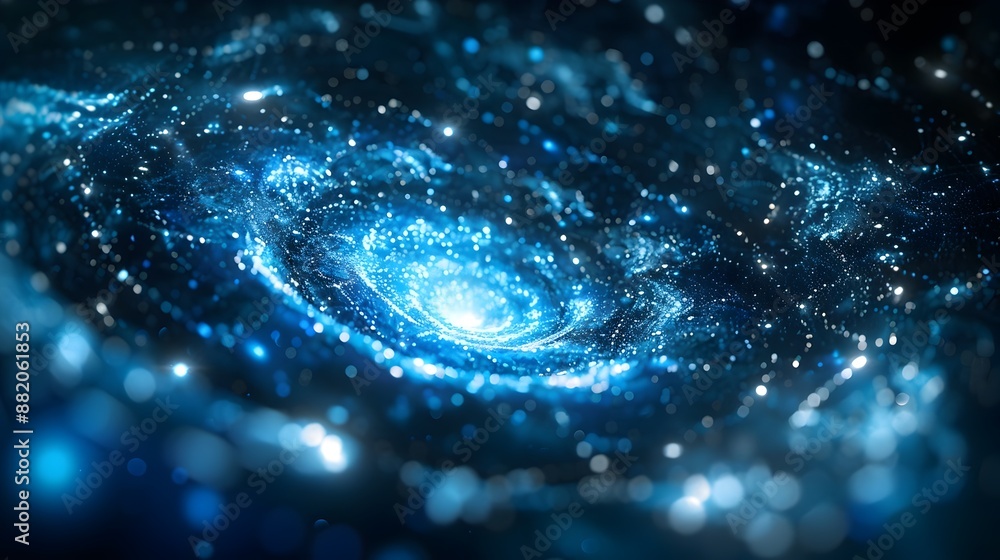 Poster captivating cosmic swirl - mesmerizing galactic vortex illuminating the boundless universe