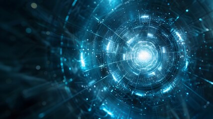 Obraz premium Captivating Futuristic Vortex - Hypnotizing Cosmic Tunnel through Interdimensional Portal