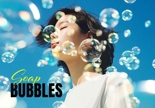 Bubbles Overlay Photo Effect Mockup