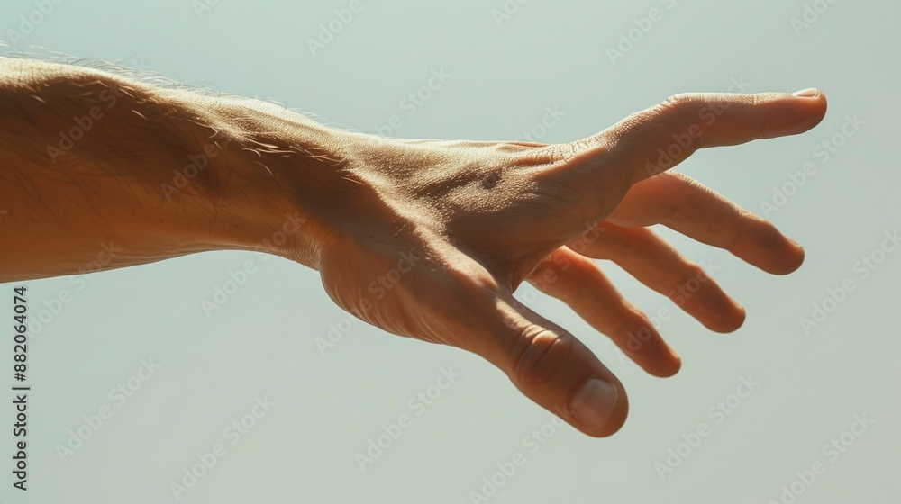 Aufkleber a person's hand stretching out to grab something in the air, great for concepts of longing or search