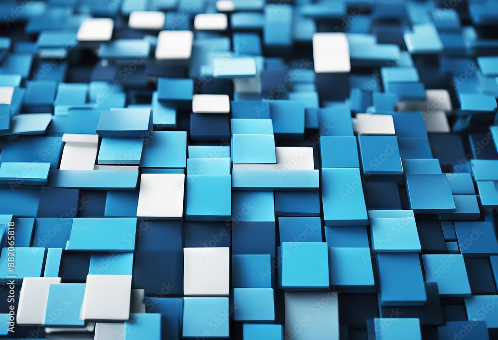 Poster cube blue three dimensional background abstract white design business square squares