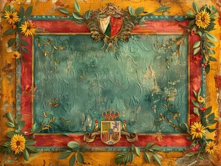 Design a digital or printable invitation for a viewing party or fan event, featuring the Spanish flags as a border.