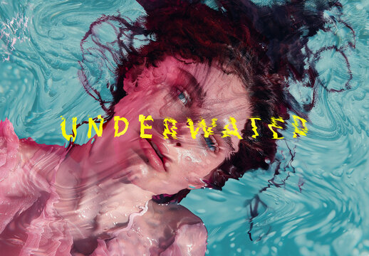 Realistic Underwater Photo Effect Mockup