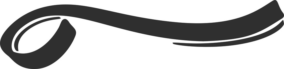 Swoosh lines. Swish and swash underline. Swirl stroke and squiggle curly calligraphy tail. Decorative flourish and divider. Doodle sketch element.