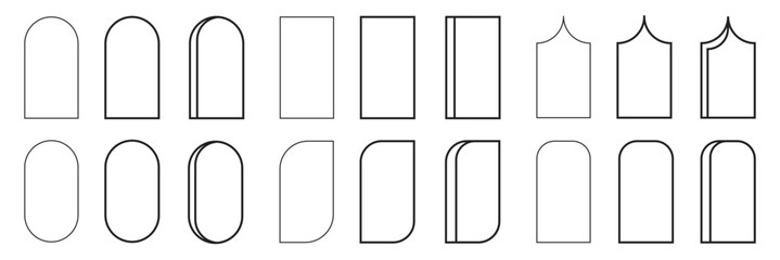 Set of arch, frames. Templates for invitation greeting cards.