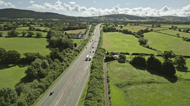 A55 North Wales dual carriageway road near St Asaph, Wales, UK