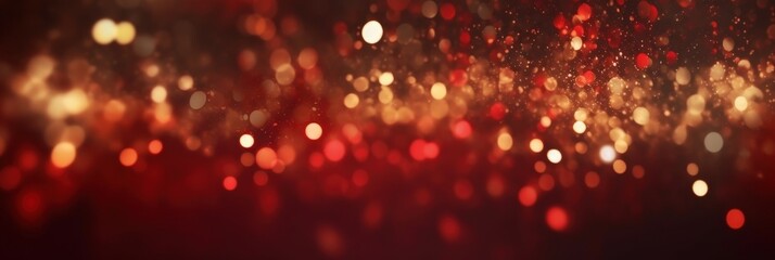 Sparkling Red and Gold Abstract Background