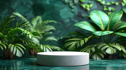 Lush Tropical Foliage in a Serene Natural Landscape