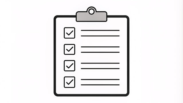recommend clip art: checklist  line art black bold line icone simple design for office