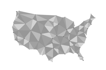 USA map polygon geometric style. United States map modern polygonal style.
